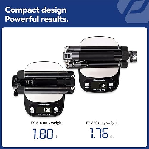 Miniatura 4 de Fotopro Mini trípode, trípode de viaje compacto y ligero de 60 pulgadas con cabeza de bola de 360 grados, soporte para teléfono desmontable para