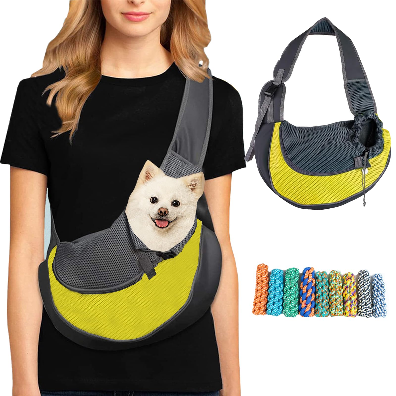 Tchsrim Mochila para Perro,Bolso para Perros Pequeños,Bandolera para Perro Transportín Bolsa de Viaje para Mascotas para Perros Gato,para Paseos Exterior,Viajes,Compras