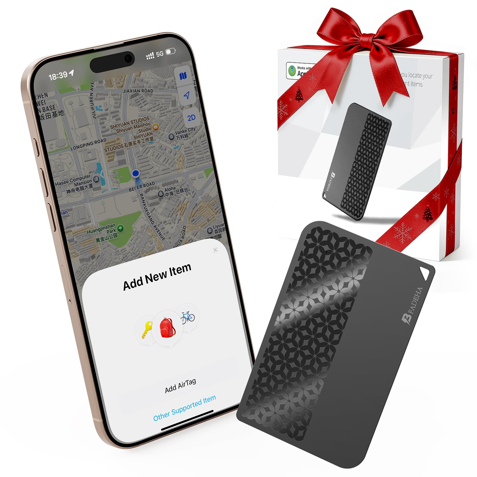 2026 [Apple MFi Certified] (iOS Only) Bluetooth Air Tracker Tag Smart Card for Apple Find My iPhone Wallet GPS Tracker, 5-10 Years Staying Power, Keys Finder and Item Locator for Keys, Bags, Passport
