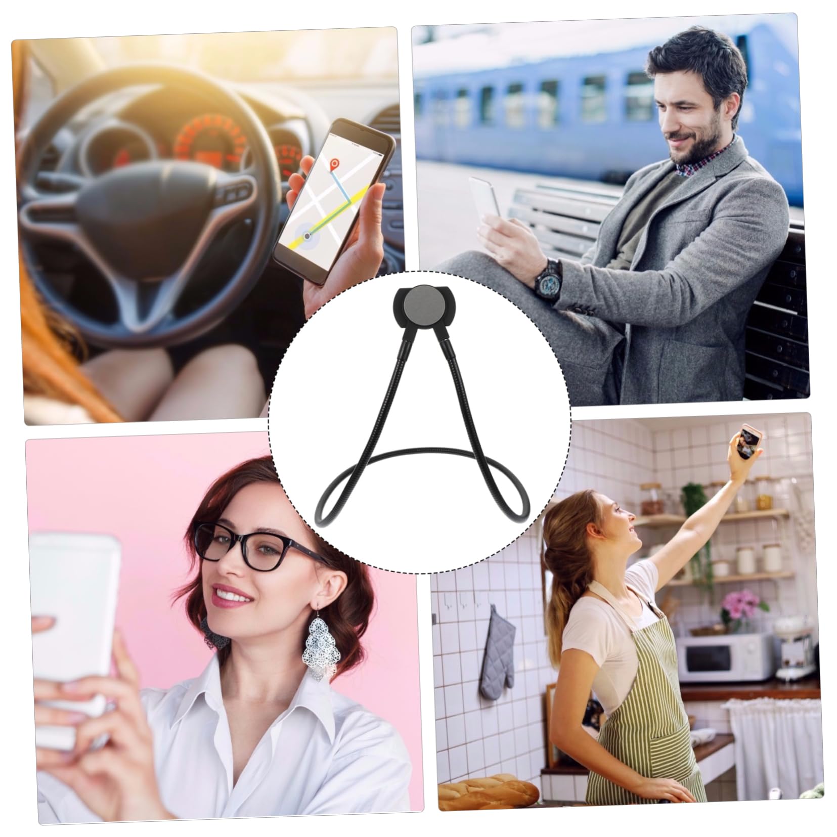 Housoutil Colgante De Cuello Soporte para Teléfono Móvil Soporte para Teléfono Móvil Soporte para Teléfono Móvil para Coche Cuello Soporte para Teléfono Montaje En Coche Soporte para