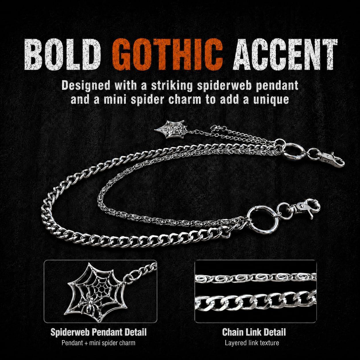 Pants Chain for Men, Wallet Chain, Punk Gothic Accessory for Jeans image 3