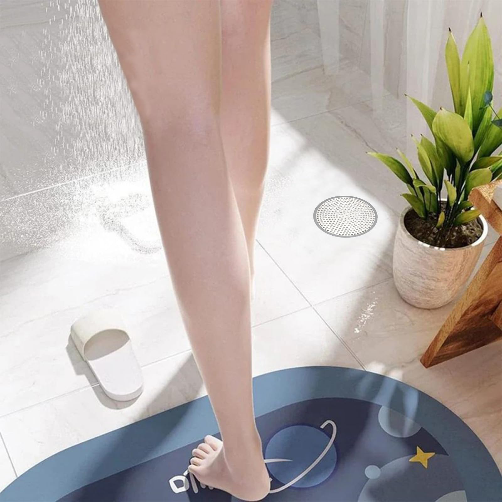 Grille De Douche Anti-cheveux Rond – 12x12 Cm En Acier Inox – Évite Les Bouchons Dans L’évier Ou La Douche