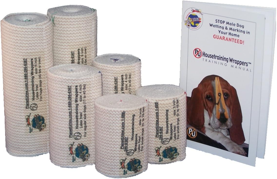 Belly Band Wrappers, Male Dog Wraps for Potty Training and Housetraining, Reusable Alternative to Disposable Pet Diapers, 3 Inch, for Small Dogs, 2-Pack