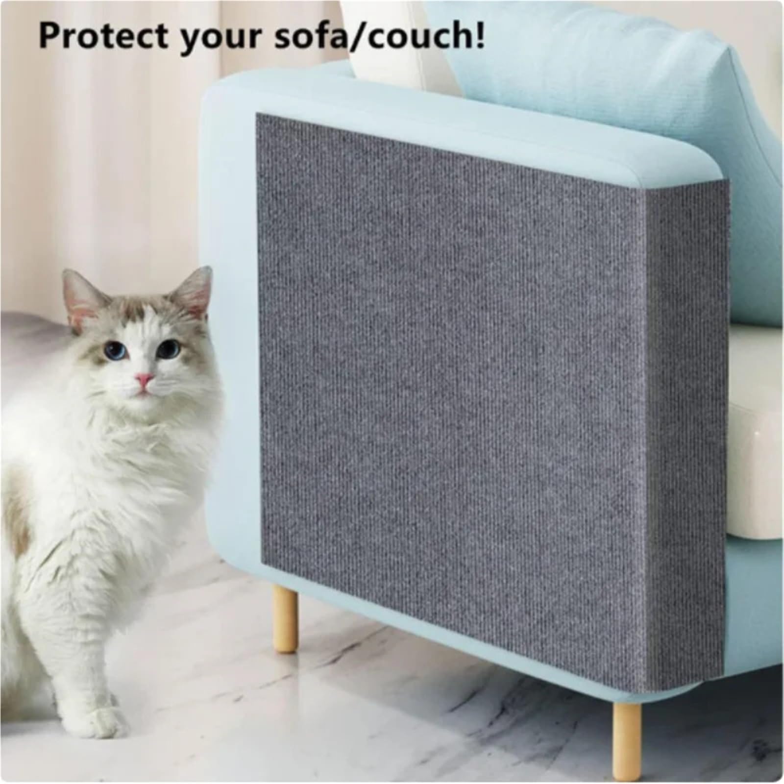Protector Sofa Gatos Arañazo Alfombra for rascar Gatos con Poste Recortable Autoadhesivo, Protector de Muebles for(Khaki,30x30cm (5PCS))