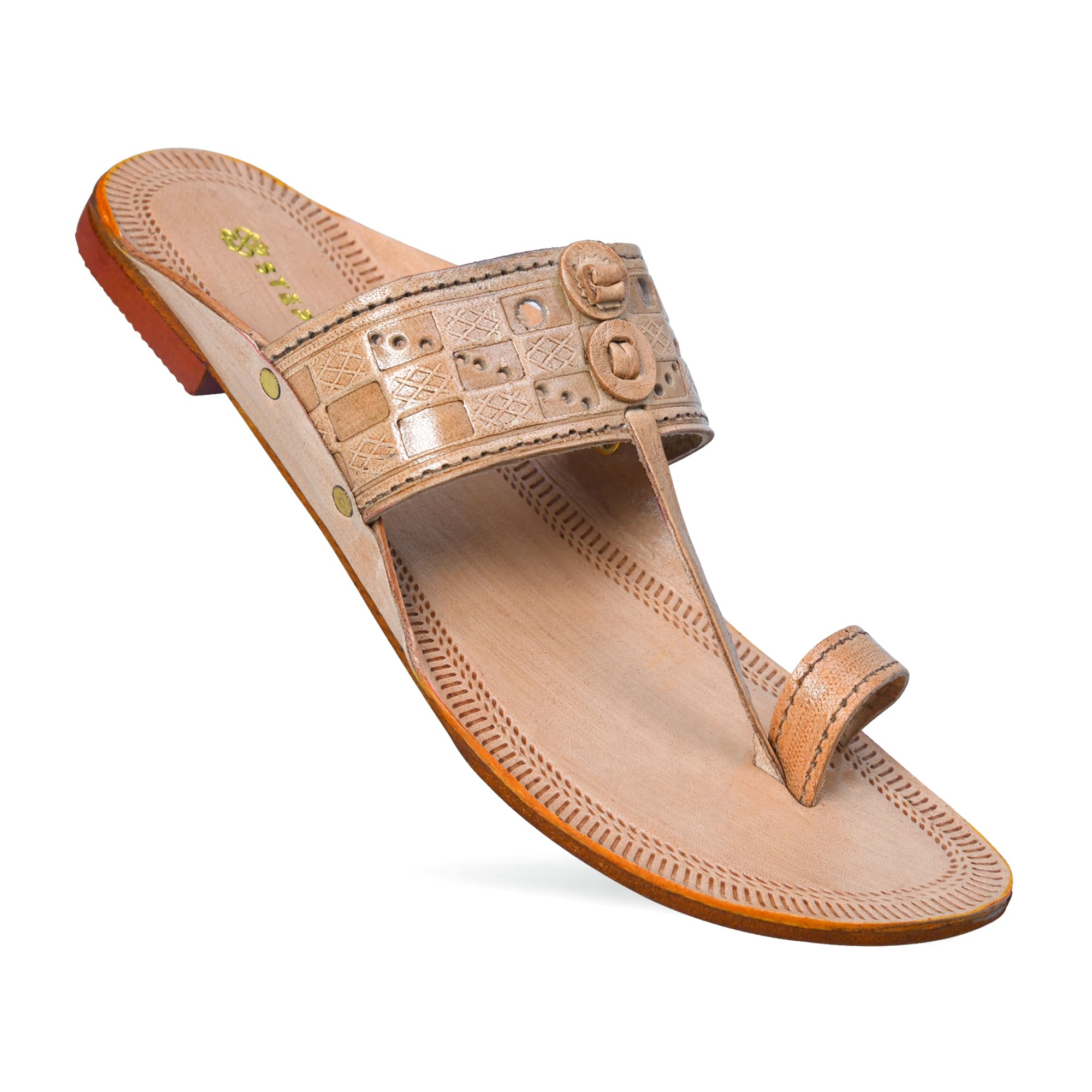 Kolhapuri Chappal for Men Original | Kolhapuri Slippers for Men Best for Party, Wedding | Suitable In Kurta, Sherwani | Ethnic Kolhapuri Chappal | Leather Chappal-image-4