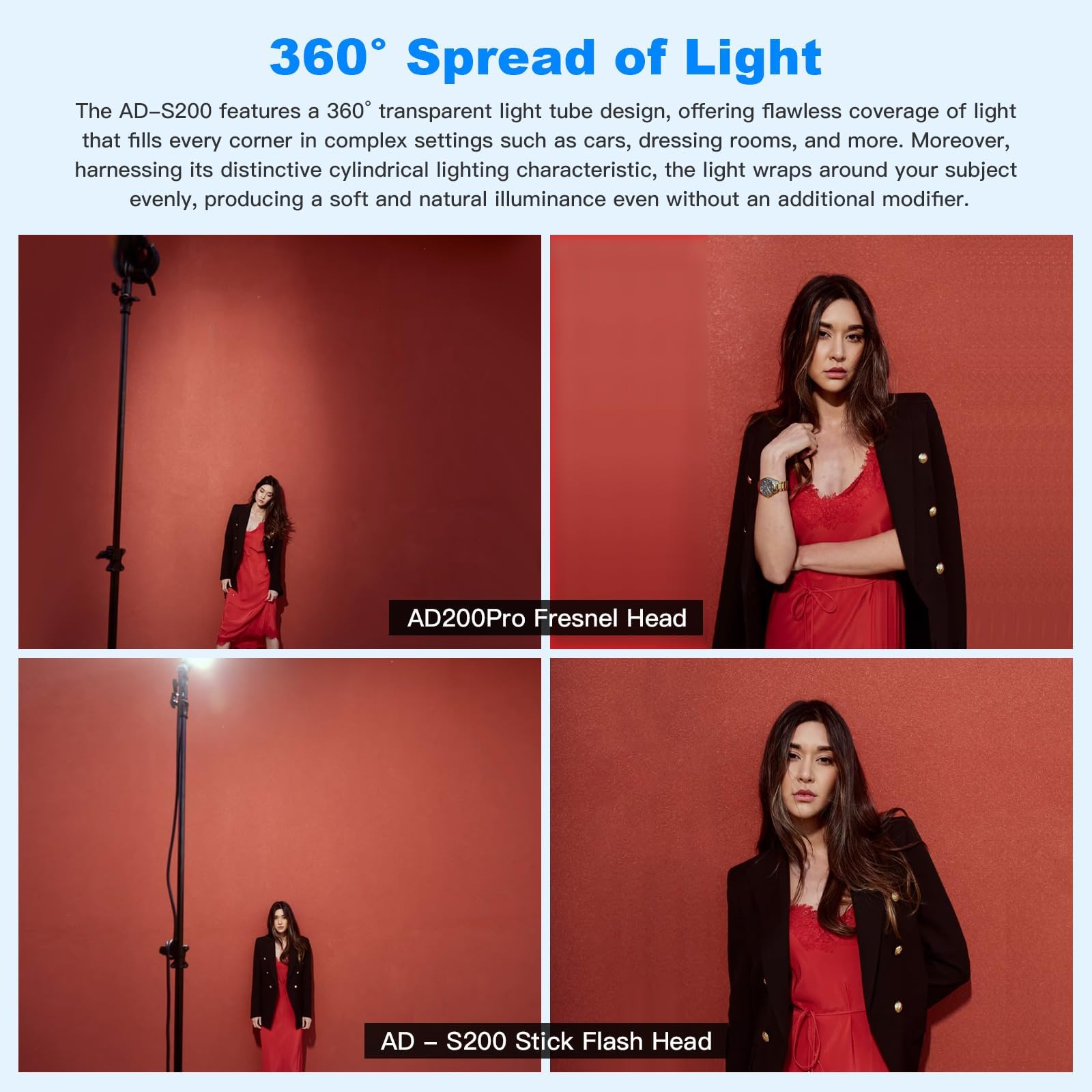 GODOX AD-S200 Stick Flash pour flashs AD200/AD200Pro, godox ad s200 stick light