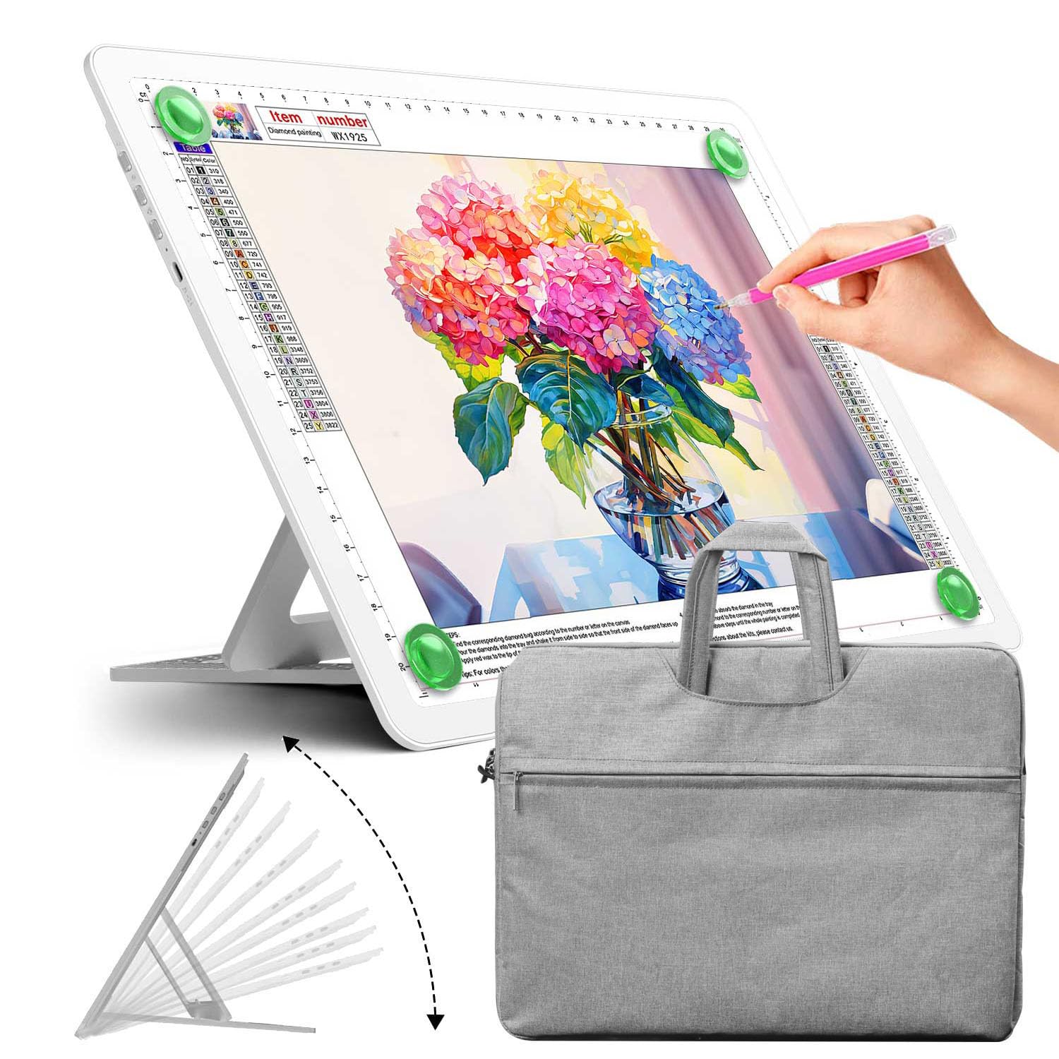 Boîte à lumière magnétique A4 avec boutons latéraux pour dessin et traçage précis - 8