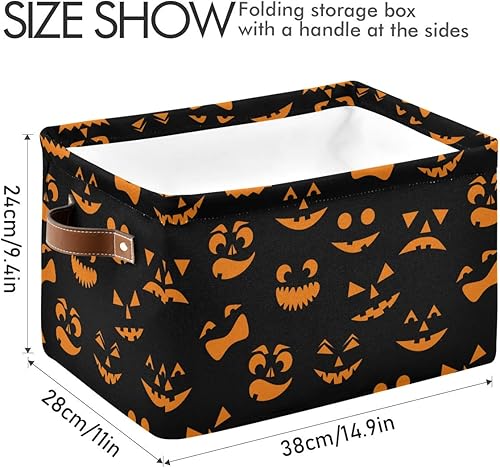 Miniatura 4 de 1 cesta de almacenamiento de Halloween grande plegable cubo organizador plegable