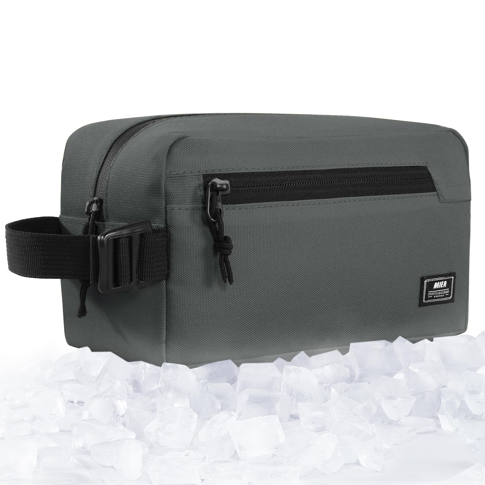 MIER Freezable Snack Bags Small Frozen Mini Cooler Lunch Bag Freezer Insulated Pouch for Adults Work Travel On-the-go, Gray