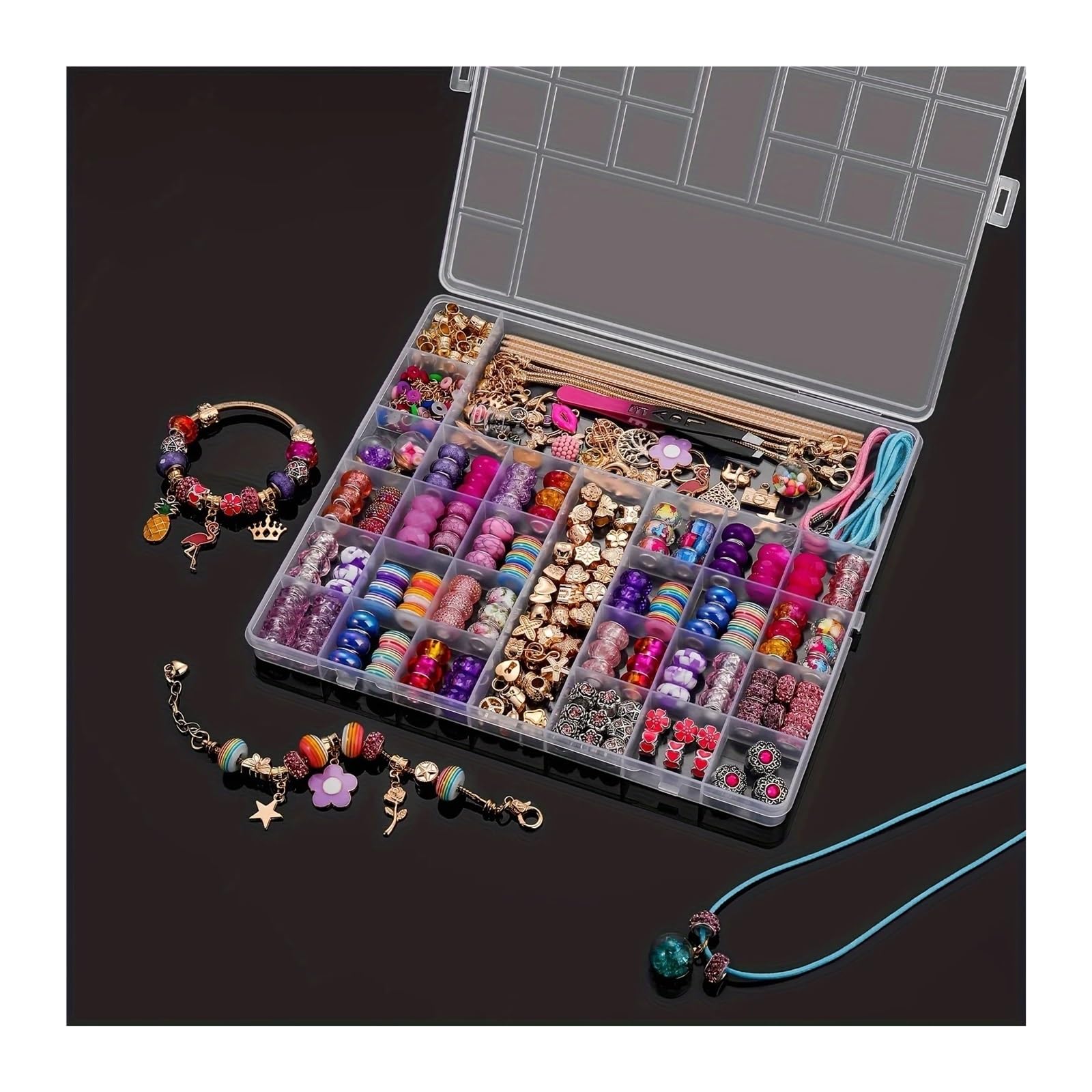 Rynzo kits de cuentas de bricolaje Kit de manualidades for pulsera con dijes 305 piezas