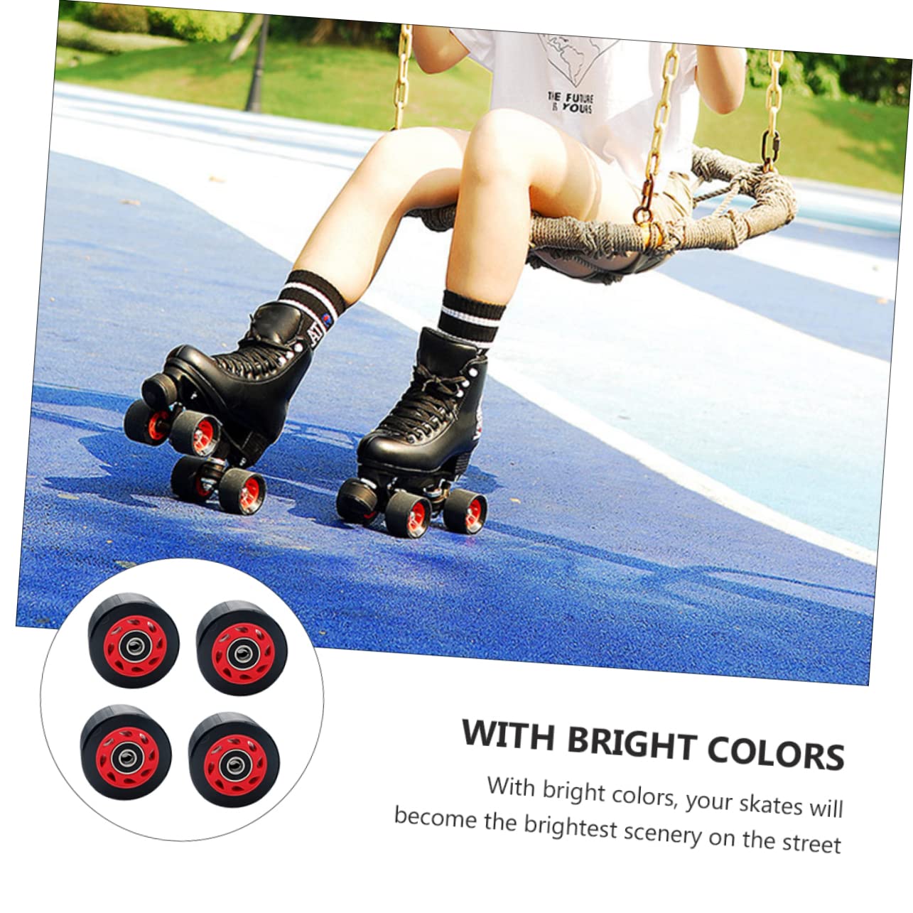 GOOHOCHY Skating Wheels 1 Set of 95a Roller Skates Wheels Grip for Outdoor Roller Skating Shoes