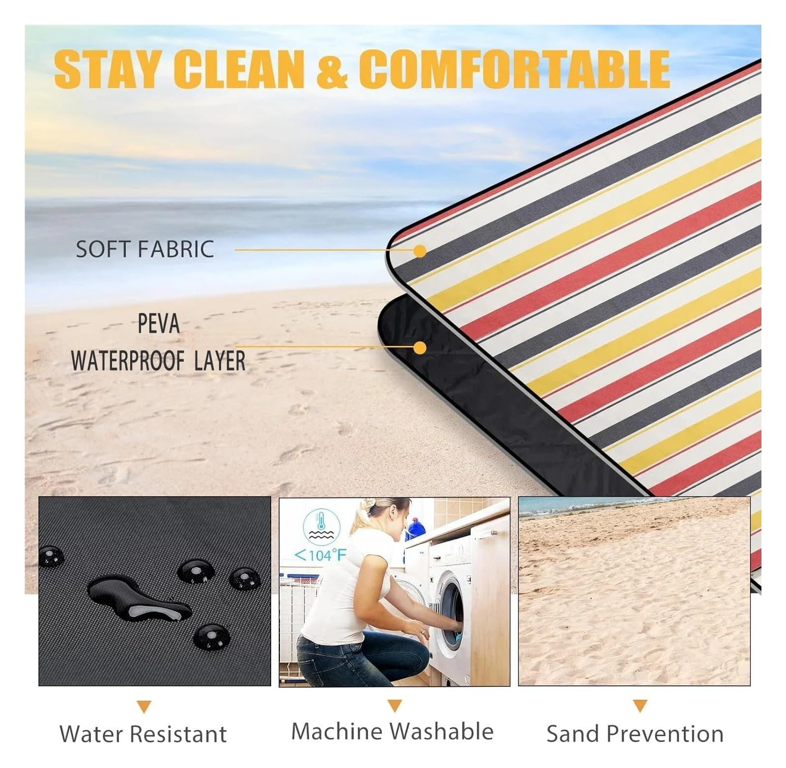 Coperta Da Picnic Impermeabile, Portatile Da Spiaggia Con Tracolla