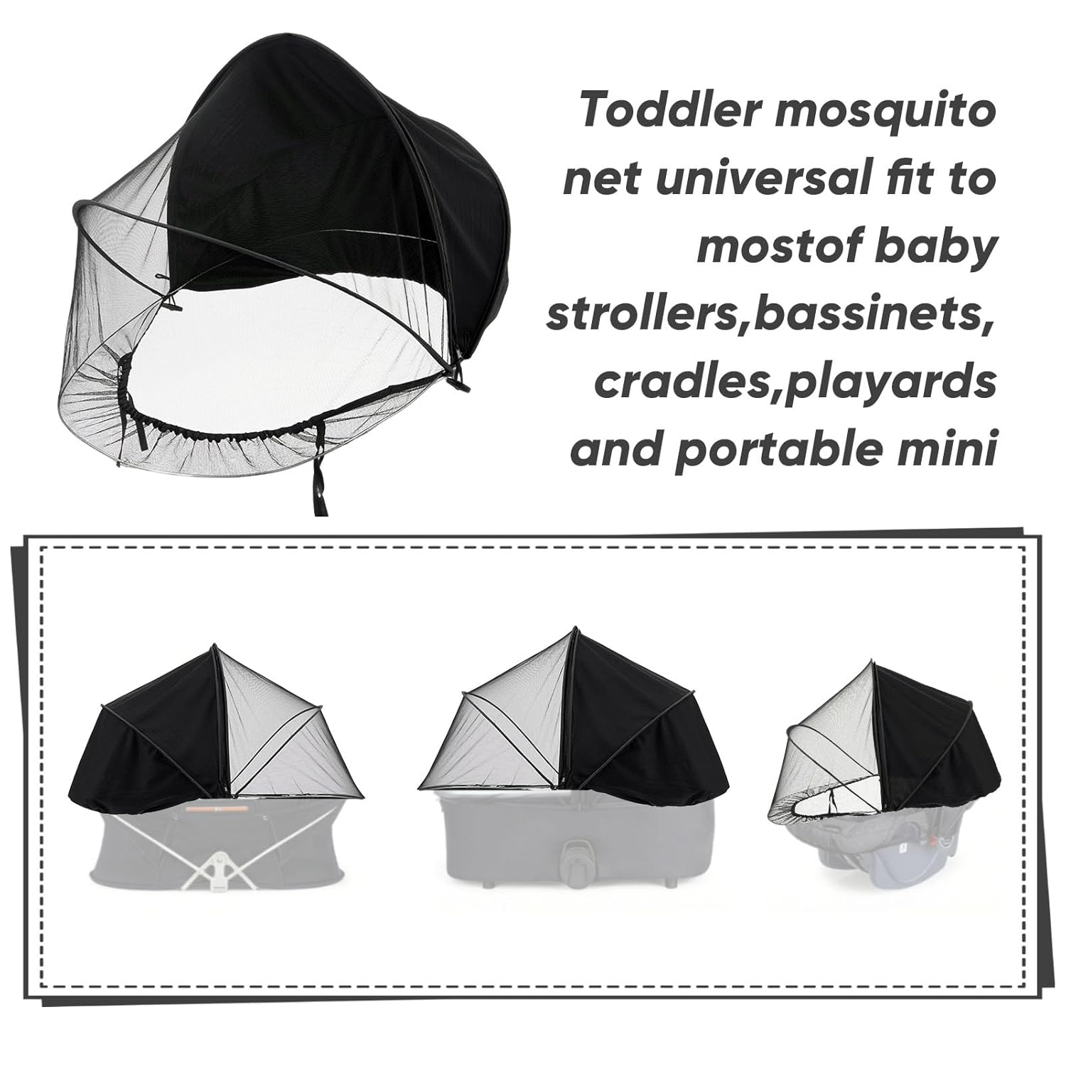 Replacement Canopy for Graco Stroller – 2-in-1 Stroller Cover with UV Sun Shade & Mosquito Net, Breathable Protection with 2-Way Zipper for Walks, Parks, and On-the-Go Travel
