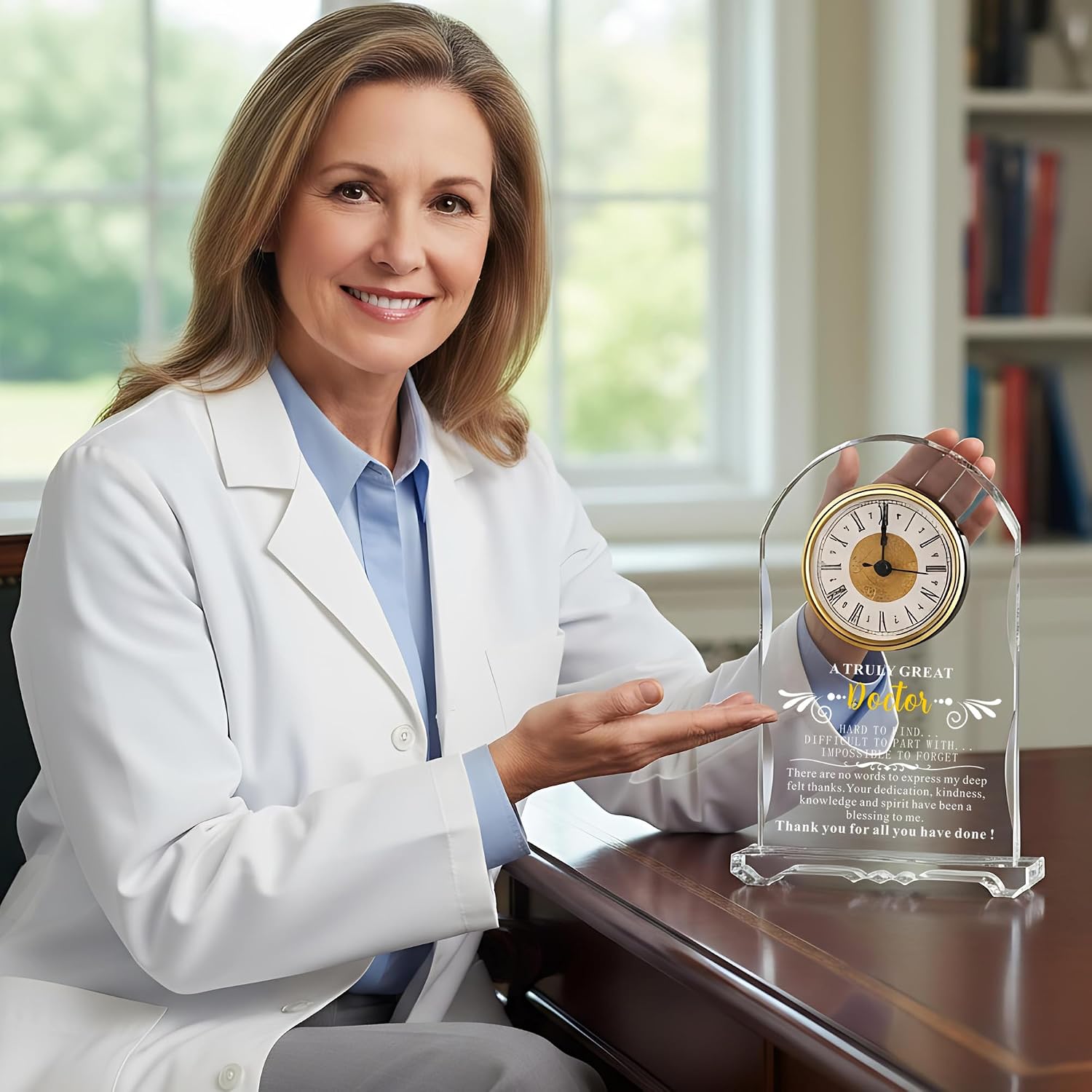 Crystal Clock Gifts for Doctor, Best Doctor Award Crystal Plaque with Gift Box Packaging, Appreciation/Thank You Gifts for Doctor, Christmas/Retirement/Birthday Gift for Doctor