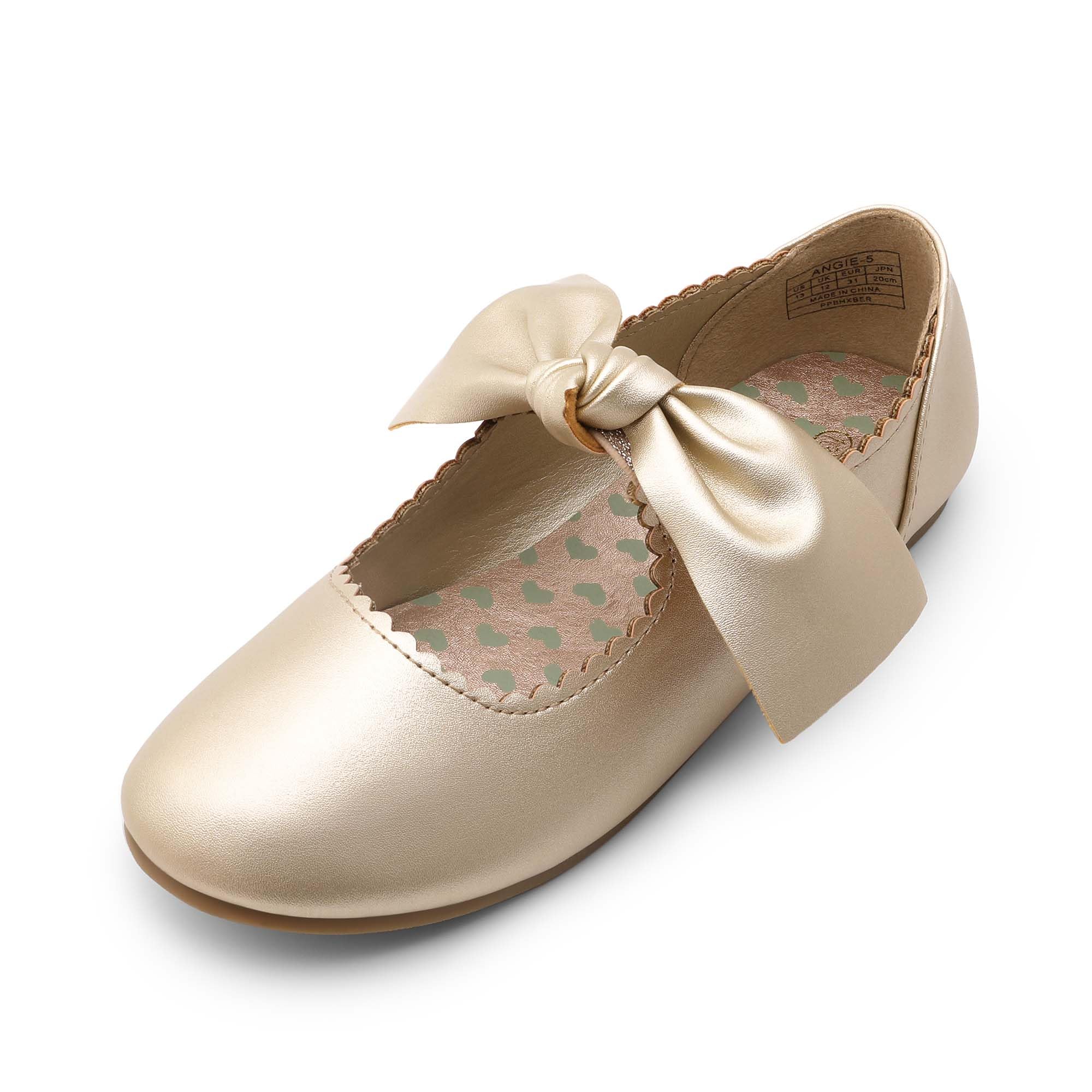 DREAM PAIRS Girls Ballerina Flats Mary Jane Front Bow Dress Shoes