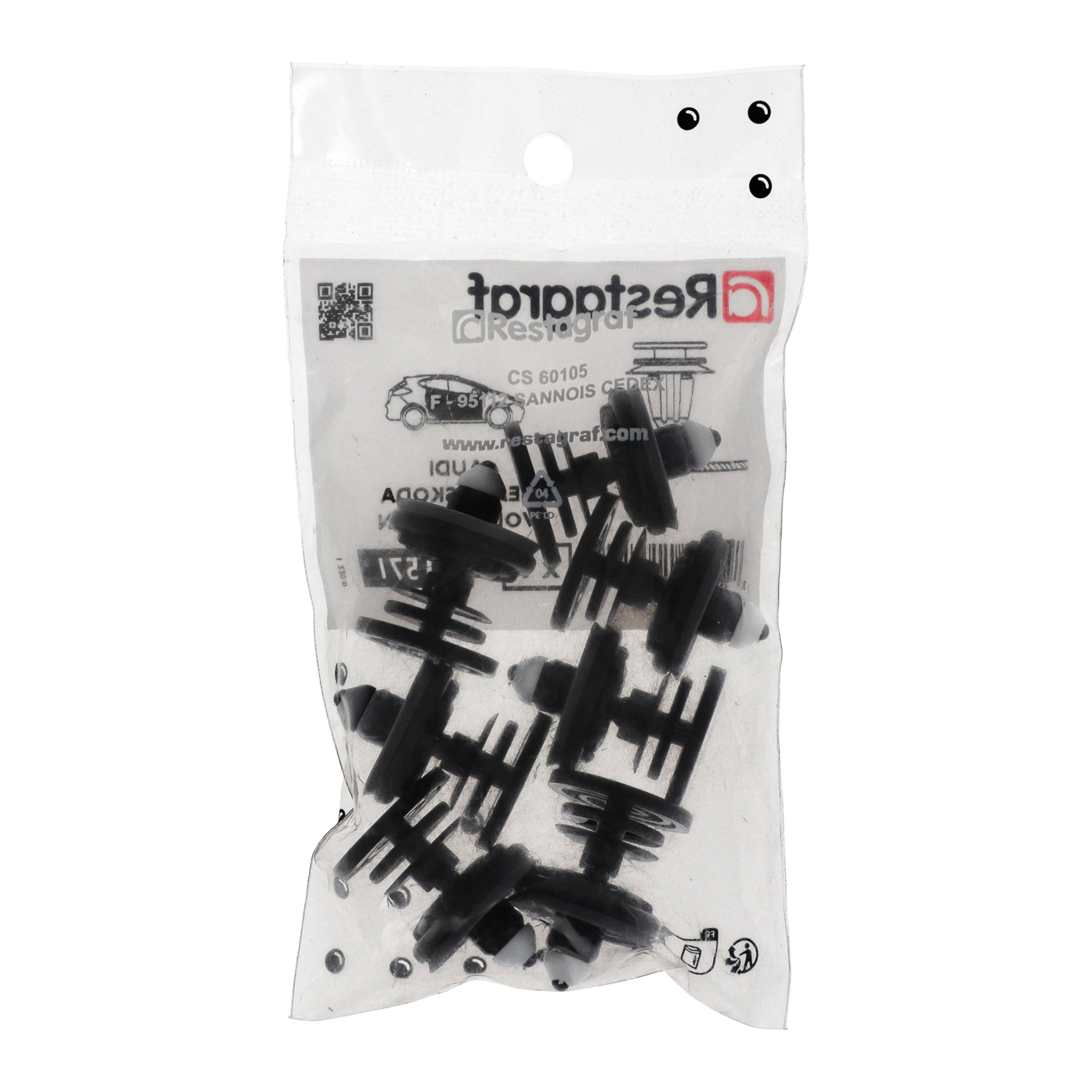 Restagraf Agrafe de Panneau Garniture Intérieure et Porte pour Véhicules Volkswagen, 8 à 8.3mm Poinçon, Lot de 7, Noir