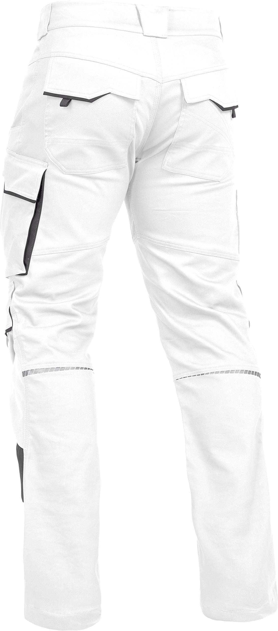 LEIB WÄCHTER Flex-Line Arbeitshose Bundhose Premium weiß-grau mit Spandex (50)
