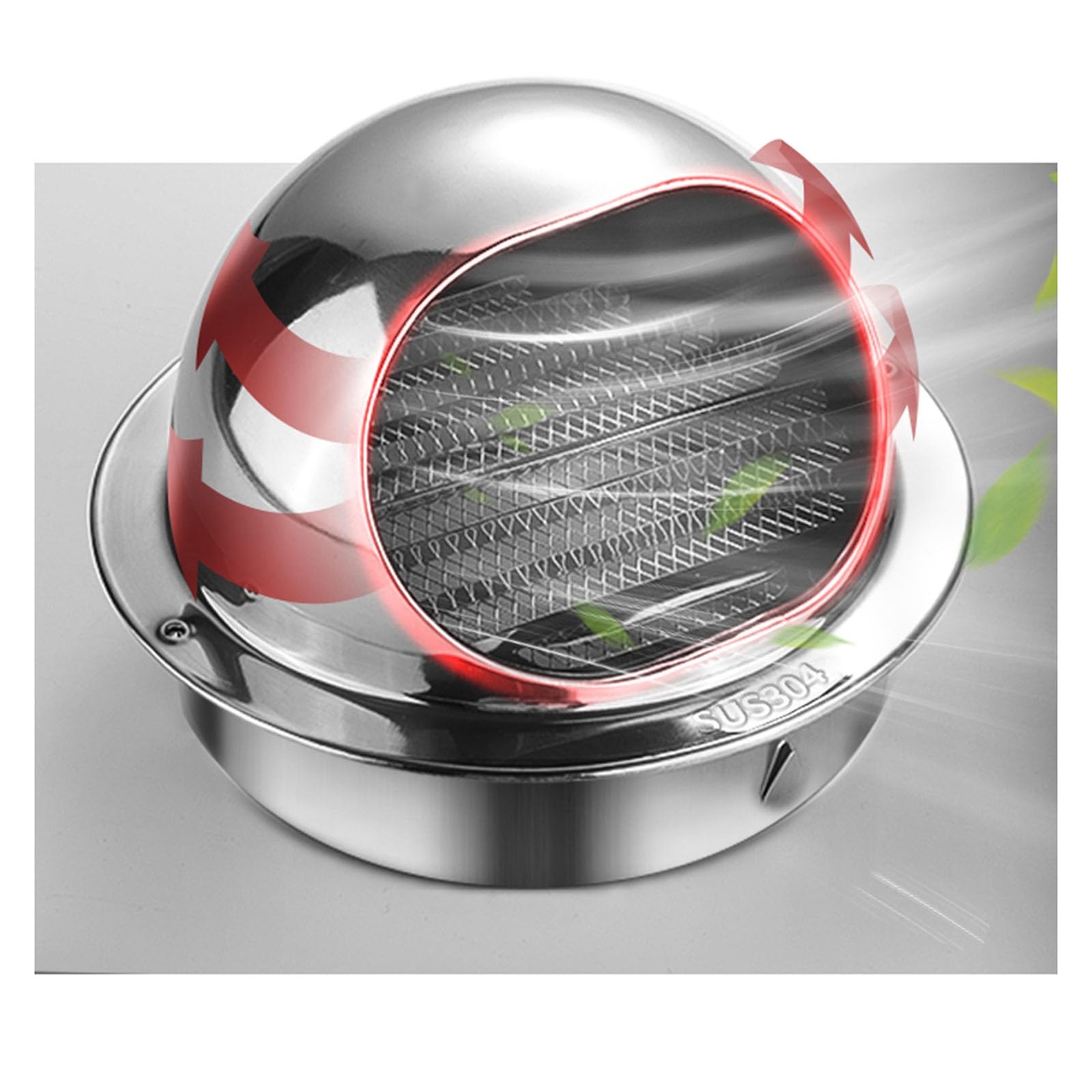 Grille d'aération ronde 200mm anti-refoulement pour sortie de hotte et ventilation cuisine