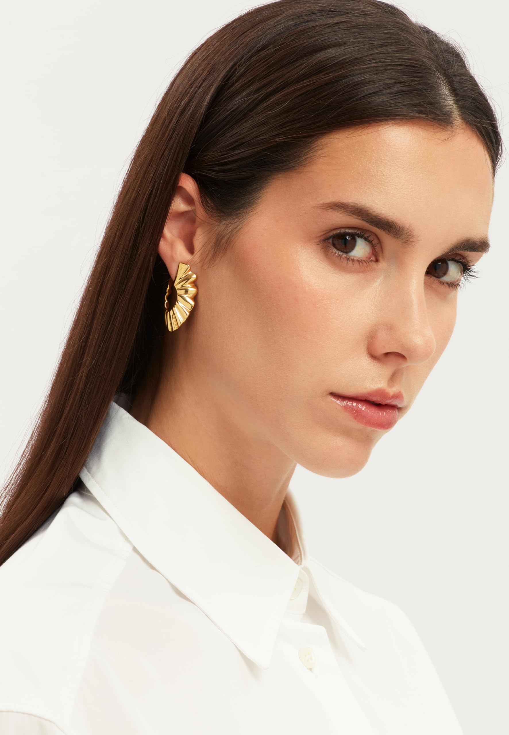 Breil, Collezione Plissé, Orecchini Donna in Acciaio con Pieghe Classiche e Sottili, Finitura Lucida, Design Armonioso ed Elegante, Idee Regalo Donne