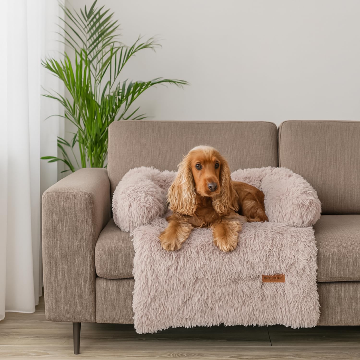 Original Hundedecke Sofa - Hundedecke Sofa - Hundekorb - Premium - Komplett Zippbar - Mokka (Größe M)