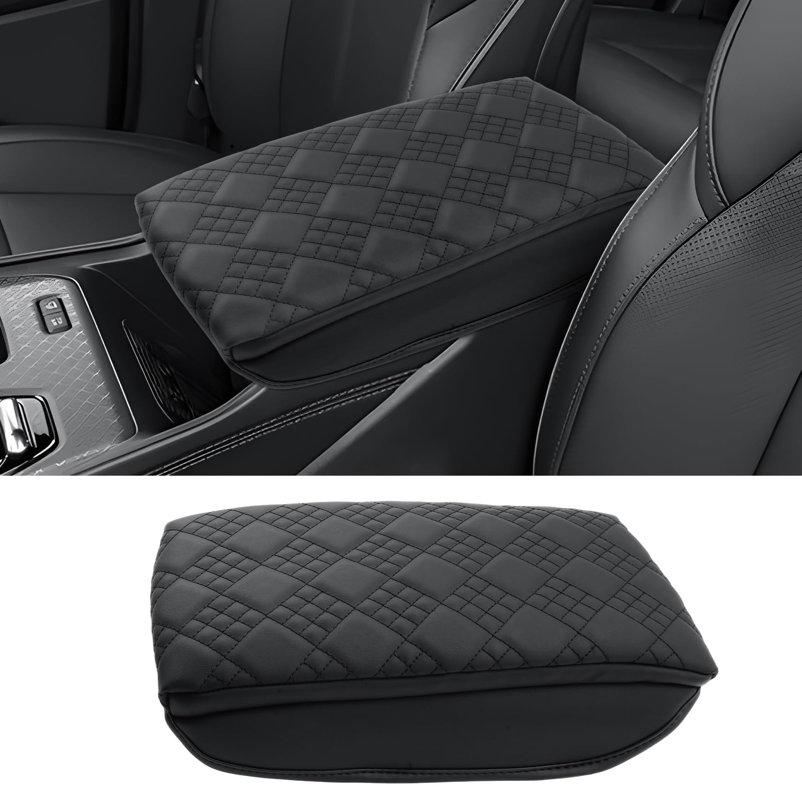 CDEFG for 2025 2026 Jeep Wagoneer S Center Console Cover, for 2025 2026 Jeep Wagoneer S (Limited, Launch Edition) Accessories Armrest Cover Middle Console Pad Arm Rest Protector Leather Cover