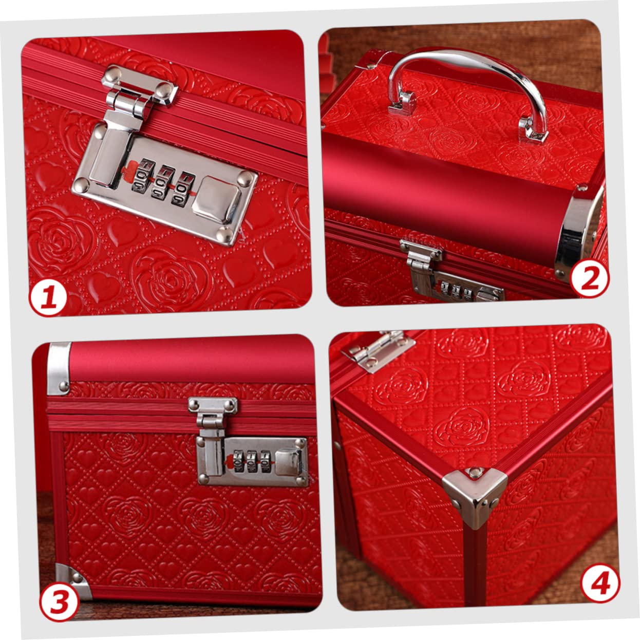 Caja De Joyería Vintage Para Bodas Estuche De Almacenamiento De Joyas Cerradura De Código Caja De Para Collares Pulseras y Pendientes