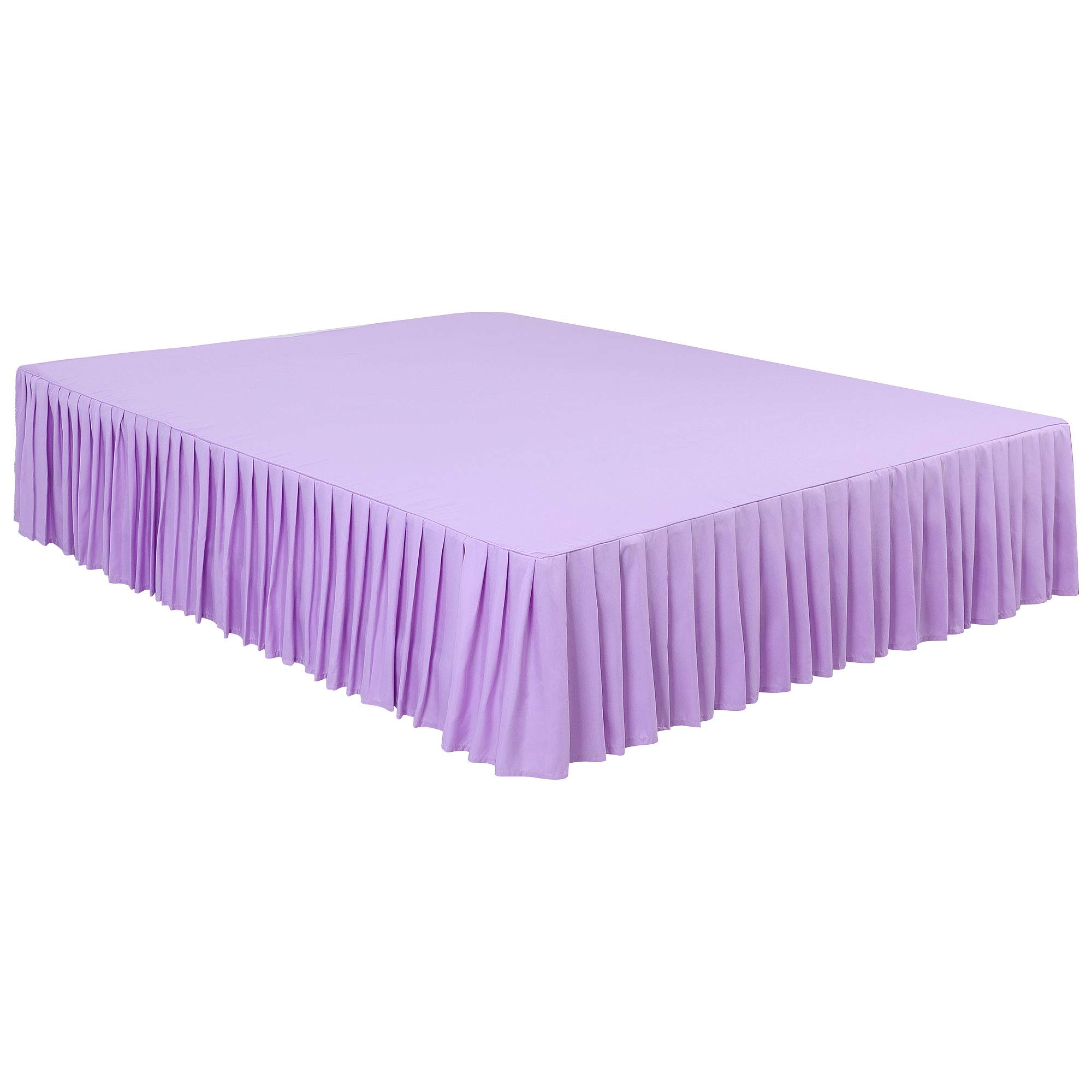 Jupe de lit violette Twin Size cache-sommier plissé 3 côtés polyester brossé uxcell