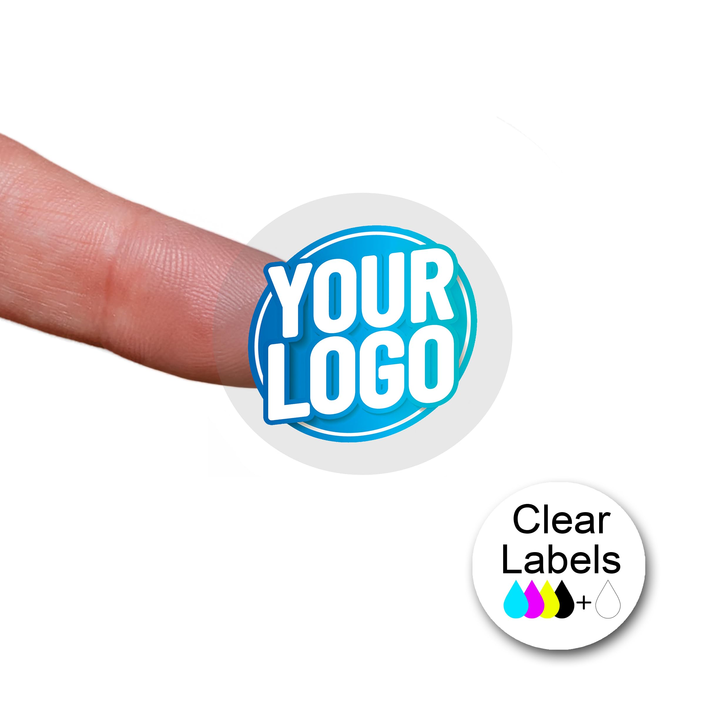 Personalised 30mm Transparent Round Stickers - Custom Business Logo Labels - Circle Label Stickers for Company Branding - Packaging - Thank You Seals (Transparent Gloss, 336 Labels (7 Sheets)) โ image 1