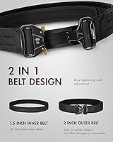 Vista 2 de FAIRWIN Cinturón táctico Balttle de 2 pulgadas, cinturón de combate de guerra Molle Rigger con hebilla de liberación rápida para hombres