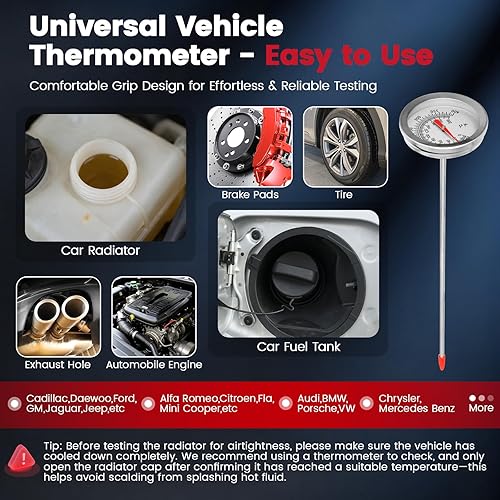 Miniatura 6 de WNZ Coolant Pressure Tester Kit, 28PC Radiator Pressure Tester Kit, Radiator Cooling System Pressure Tester Kit with Vacuum Pump Vacuum Purge &