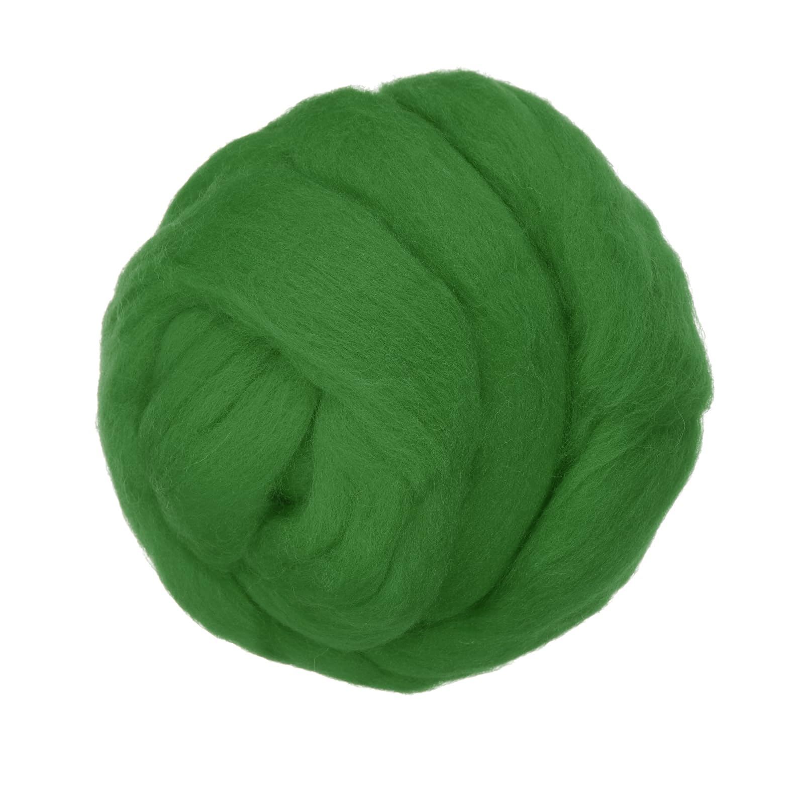 PATIKIL Wool Roving Yarn, 80G/2.82OZ Soft Felting Wool Pure Chunky Roving Yarn Bulk for Needle Felting Knitting Blanket Spinning Weaving DIY Craft, Grass Green