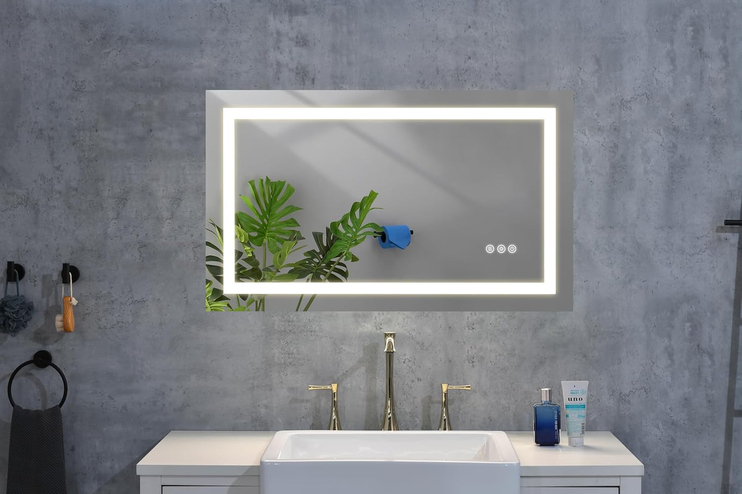 Bathroom led Mirror is Multi-Functional and Each Function is Controlled by a Smart Touch Button.