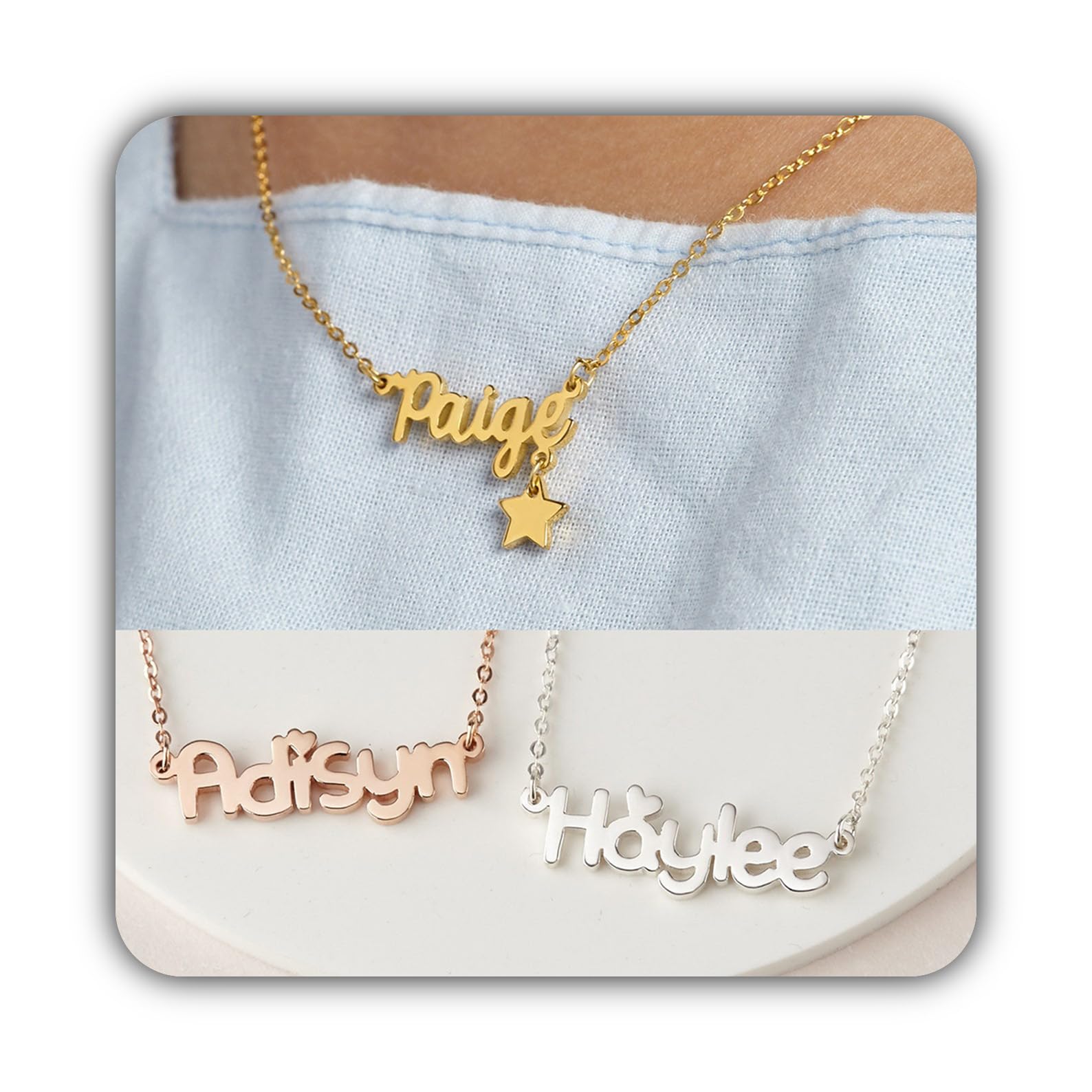 Giovane ragazza gioiello, piccolo ragazza collana, per bambini bebè collana con nome bambino piccolo gioiello per bambini Festa della Mamma Natale compleanno anniversario