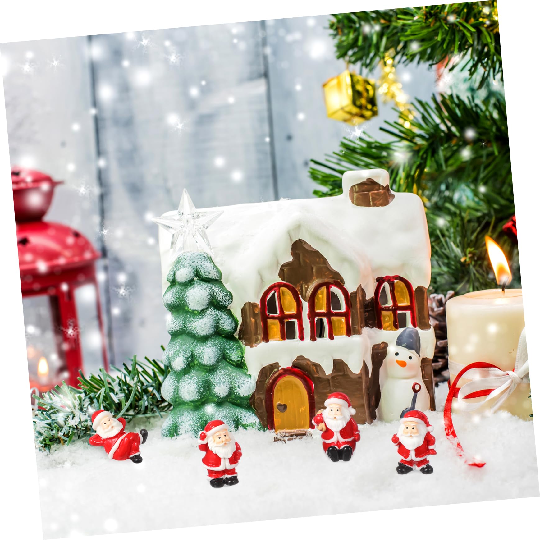 ifundom 36pezzi Statuine Natalizie Decorazioni Per Albero Di Natale Paesaggi Con Babbo Natale Per Casa e Ufficio