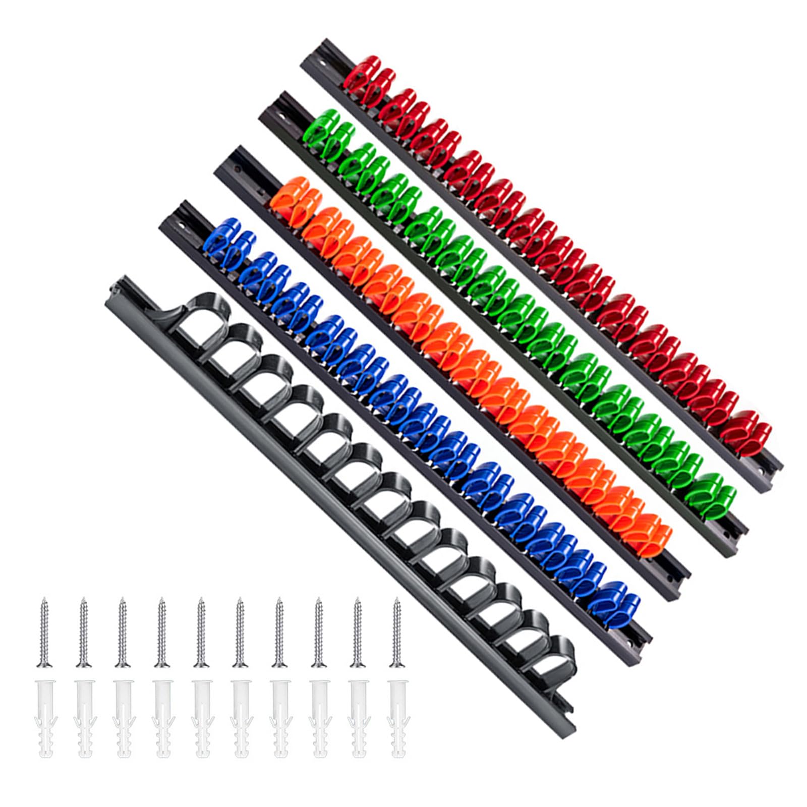 5 soportes para destornillador de pared, soporte de herramientas de mano para garaje, taller y hogar, solución de almacenamiento para destornilladores y llaves