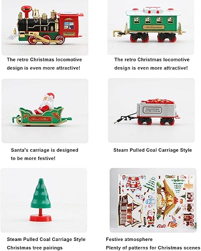 Miniatura 4 de Juego de tren de Navidad para alrededor del árbol, tren eléctrico para árbol de Navidad, tren eléctrico para debajo del árbol de Navidad, entrena