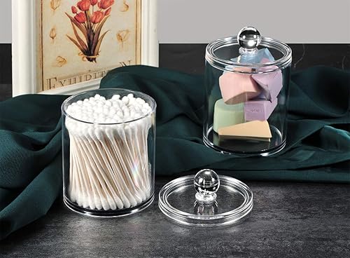 Miniatura 7 de Farmhouse Decor - Juego de tarros de boticario, tarro de masón, organizador de almacenamiento de tocador de baño, soporte de plástico acrílico para