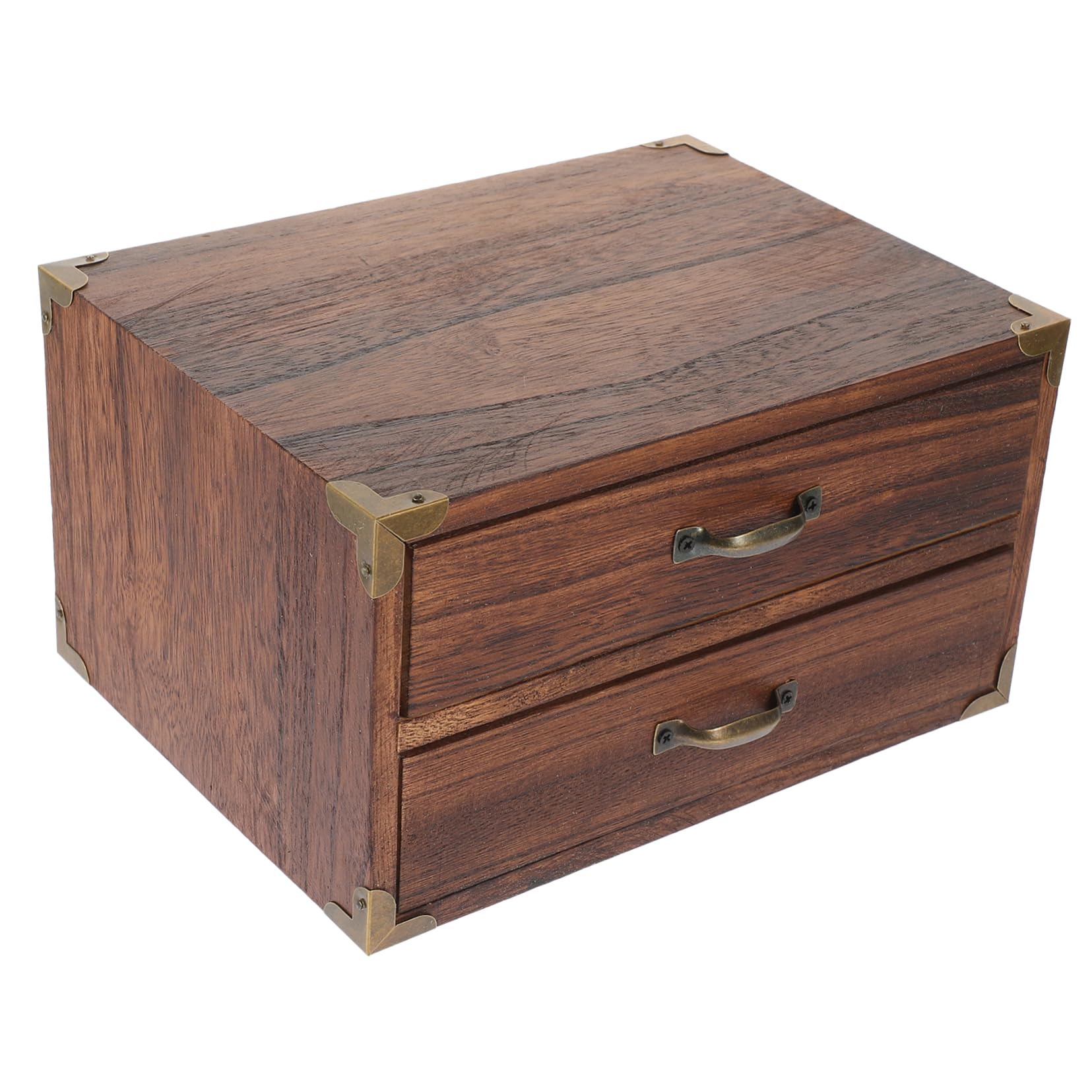 Scatola portaoggetti da scrivania in legno, elegante organizer con cassetti per ufficio o casa, perfetta per oggetti artigianali, piccoli oggetti e decorazioni rustiche