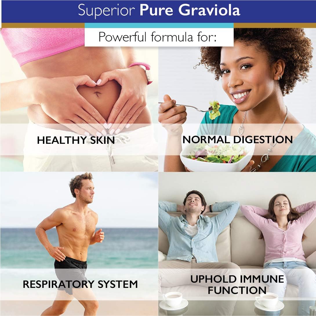 Superior Labs Graviola 1200mg, Pure Natural Non-GMO Herbal Antioxidant, Immune & Respiratory Support, Promotes Healthy Skin, Cell Growth & Balanced Mood, High-Potency Extract, 120 Veg Capsules - Image 6