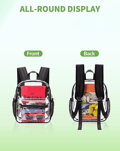 Miniatura 8 de Clear Backpack Stadium Approved, Mini Clear Backpack, Heavy Duty Waterproof Transparent PVC Backpack