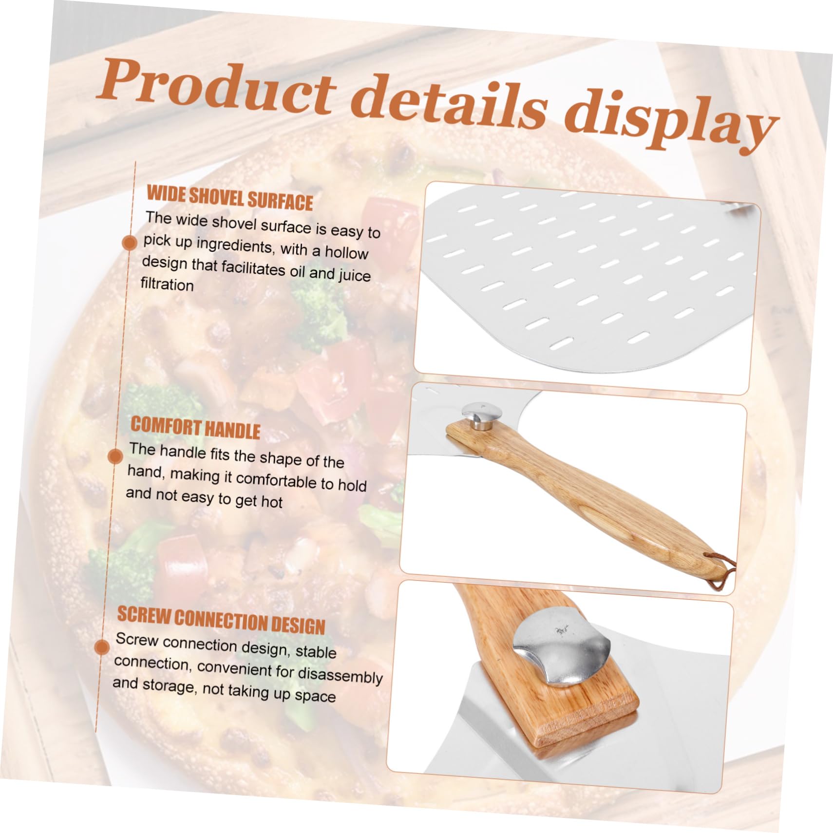 Alipis Pizzaschieber aus Metall Quadratisch aus Edelstahl Holz und Aluminium Silber Sicher und Praktisch für Pizzerien und Restaurants