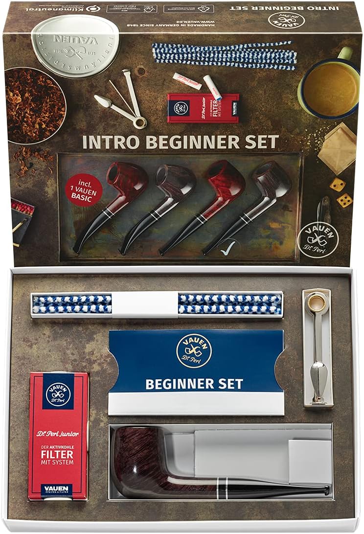 Vauen pipe smoking Starter Kit Black and Straight version