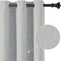 Vista 30 de BUHUA Juego de 2 paneles de cortinas opacas de 84 pulgadas de largo, cortinas de eficiencia energética y reducción de ruido para dormitorio con Gris