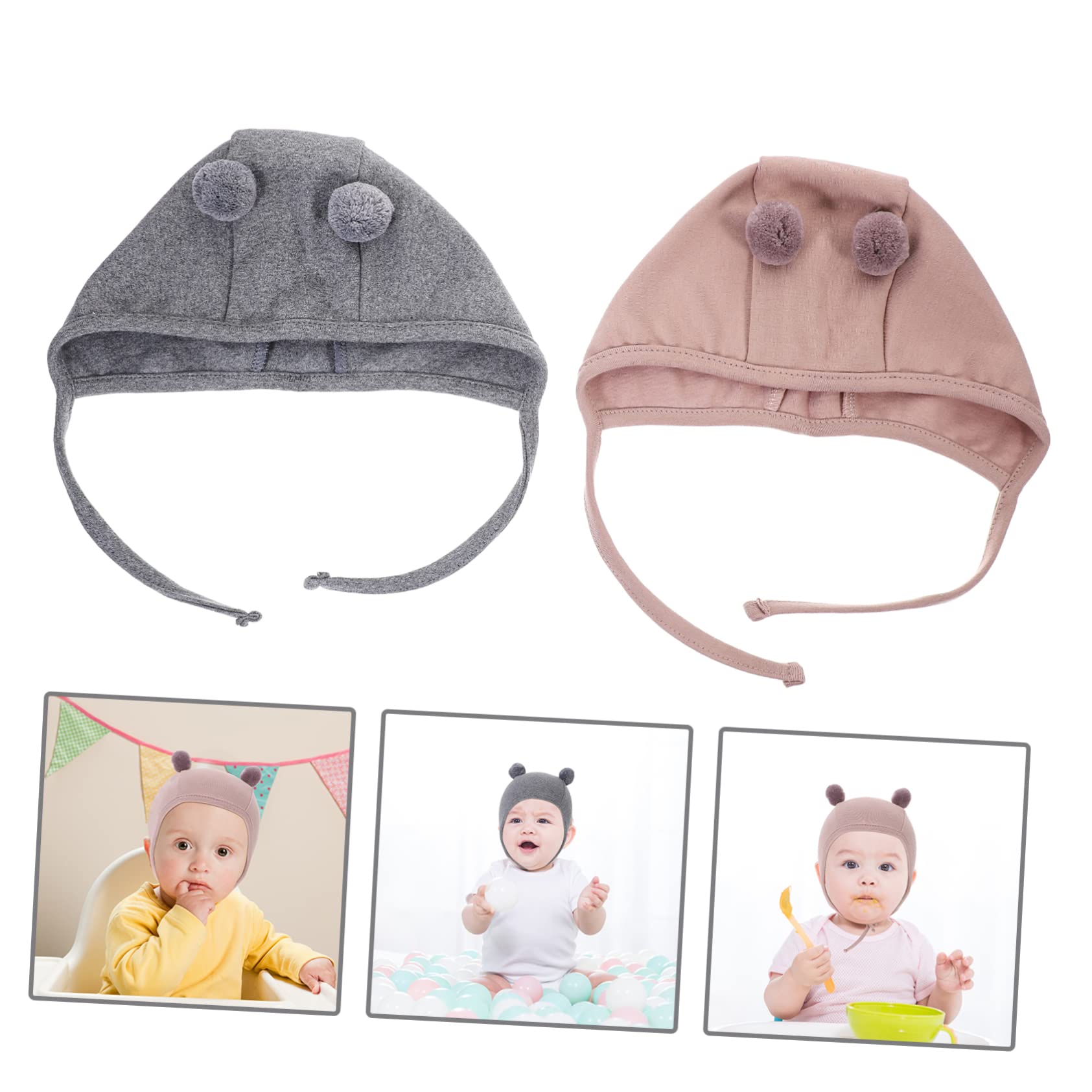 GALPADA 3 Set di Cappellini per Neonati in Morbido Cotone per Neonati per Maschietti E Femminucce Eleganti E Caldi 2 Pezzi*3