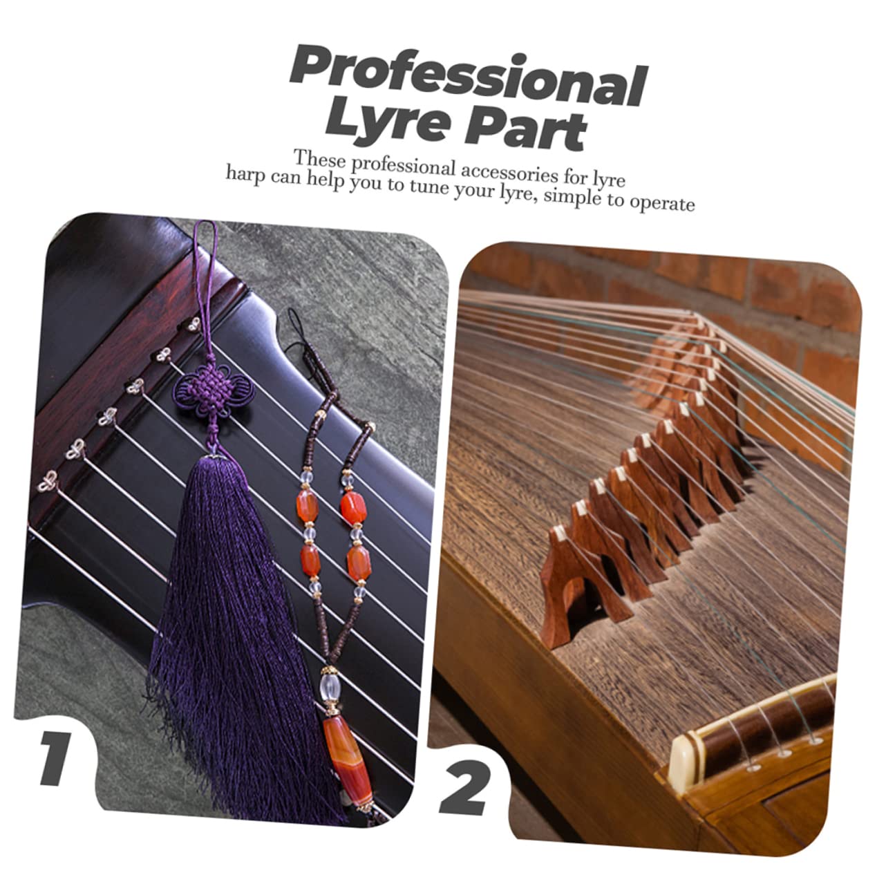 COSMEVIVI 1 set Lyre Harp Tuning Pin Professional Replacement Accessories with Wrench and String Supplies for Lyre Enthusiasts Durable and Practical for Easy Tuning