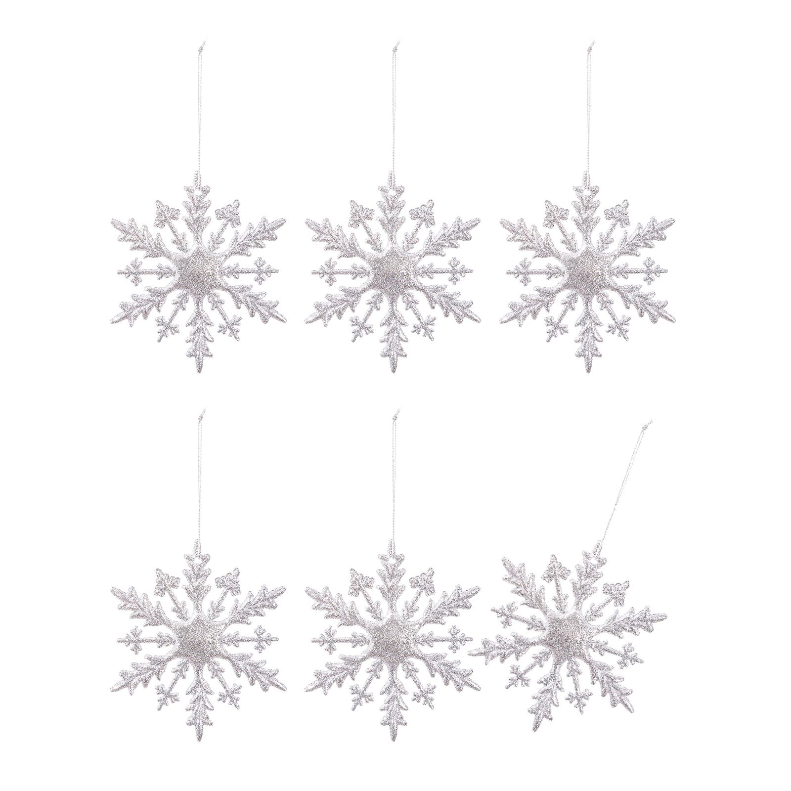 Jazuaiao Of 6 Snowflake Ornaments Design to Resistant Christmas Winter Party Decoration Friendly Christmas Tree Ornaments