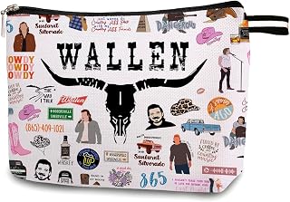 Vintage Western Rodeo Makeup Bag, Western Bullhead Wallen Cosmetic Bag,Country Music Lover Gift, Singer Name Zipper Cosmetic Bag, Album Inspired Gift Song Gift Music Merchandise 13CB081