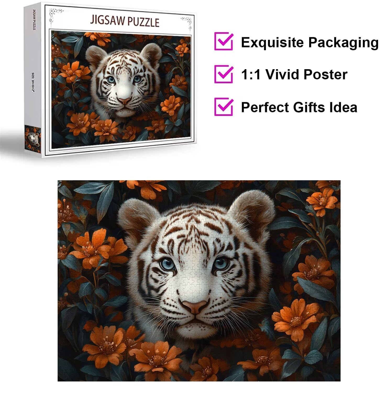 1500 sztuk puzzli dla dorosłych, gry rodzinne, kwiat tygrysa, n-376