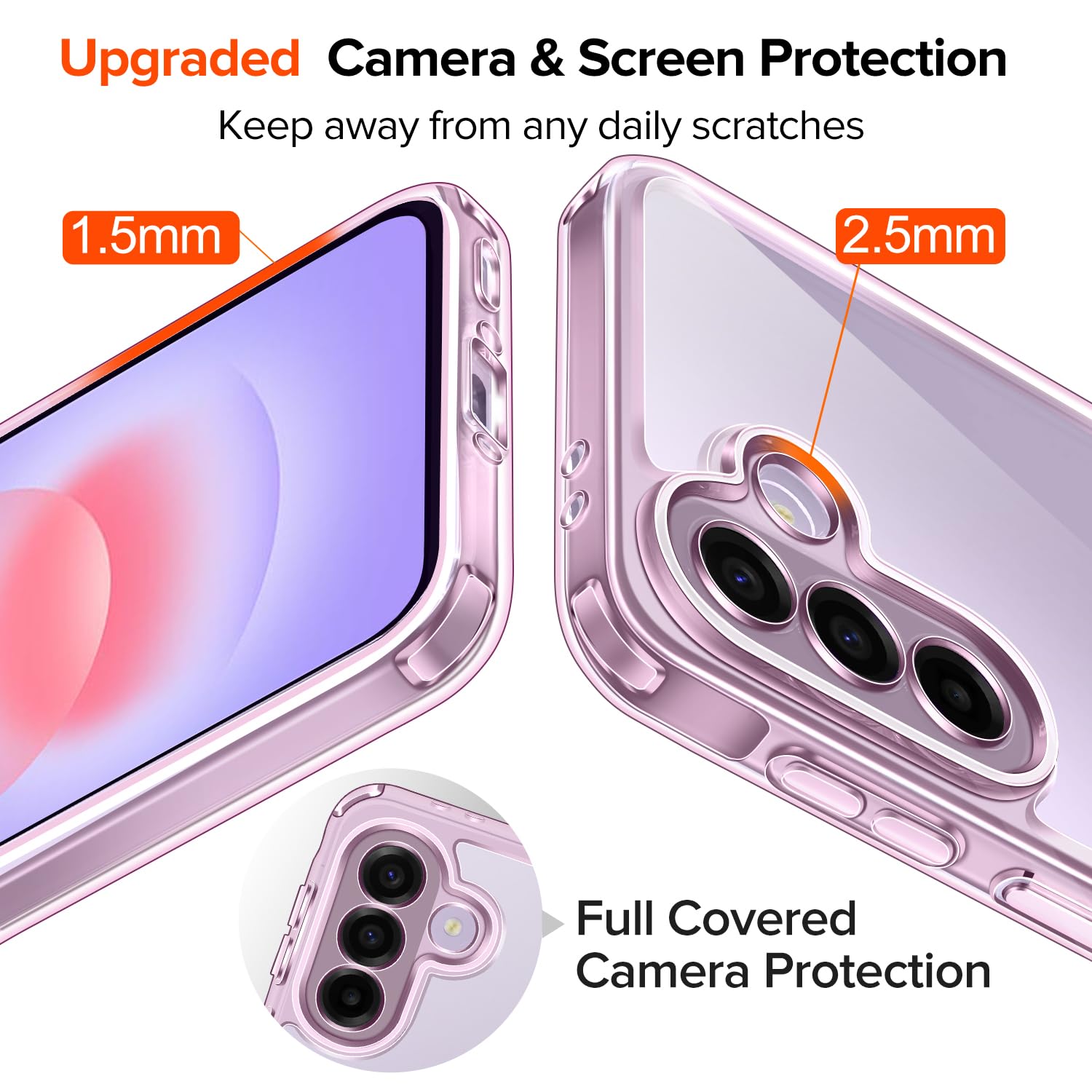 iVoler Przezroczysta obudowa antyżółknięciowa dla Samsung Galaxy A37 5G z 2 sztuk hartowanego szkła, przezroczyca obudowa antywstrząsowa do absorbowania uderzeń z miękkim i cienkim amortyzującym