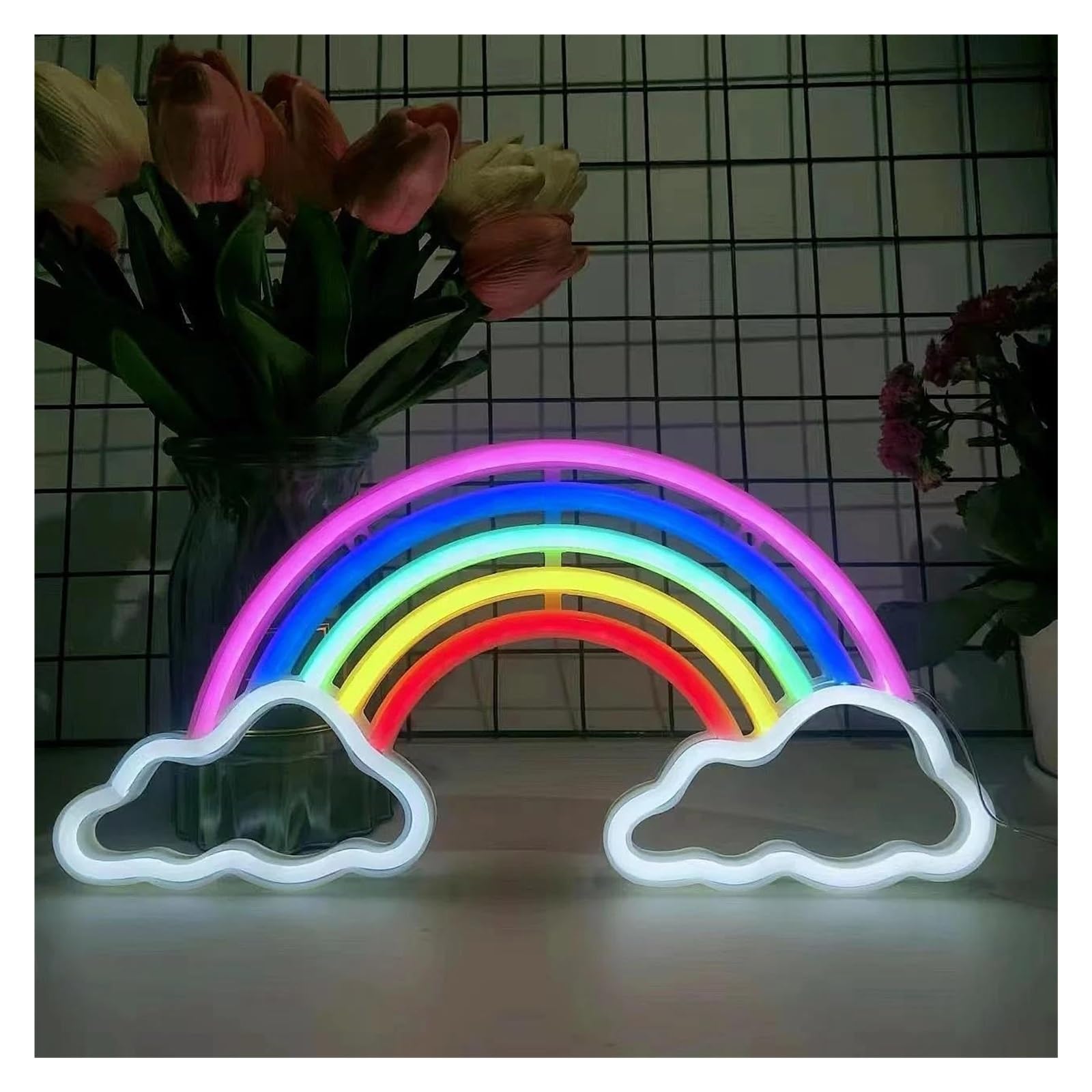 Generico Segno di luce al neon Per arcobaleno nuvola per insegna al neon alimentata per cameretta dei bambini camera da letto soggiorno matrimonio